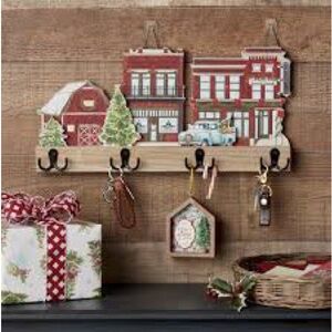 🌺 New The Pioneer Woman Shops Wall Rack with 4 Hooks, Christmas HolidayDecor